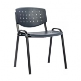 Plastová židle Layer, barva šedá, černý rám