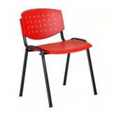 Plastová židle Layer, barva červená, černý rám